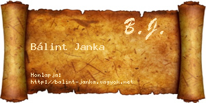 Bálint Janka névjegykártya