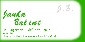 janka balint business card